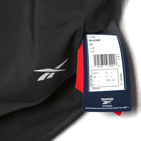 Reebok Running Shorts Outdoors Athletic Gym Black Lightweight Large Jogging NEW - Picture 9 of 12